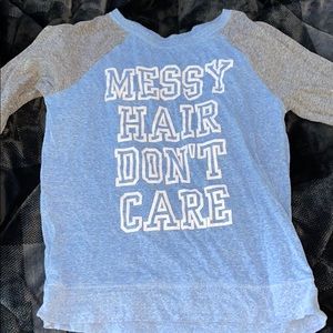 Grey And Blue Baseball Tee